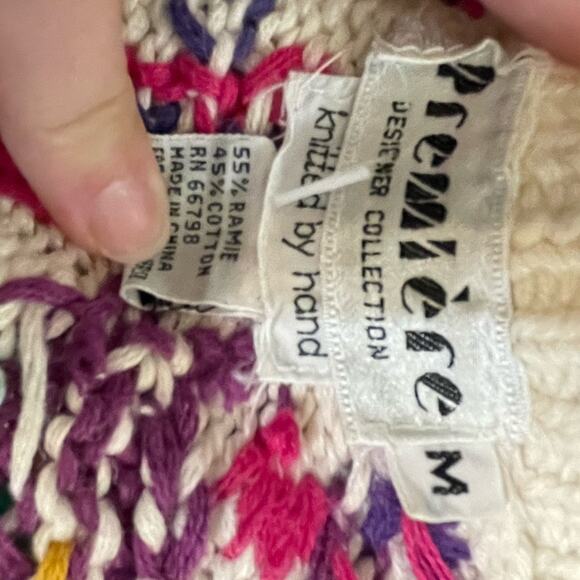 80s grannycore hand knit sweater - Picture 4 of 7